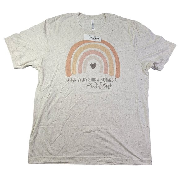 T-shirt After Every Storm Rainbow Graphic XL Canvas Bella Blend New - Picture 1 of 7